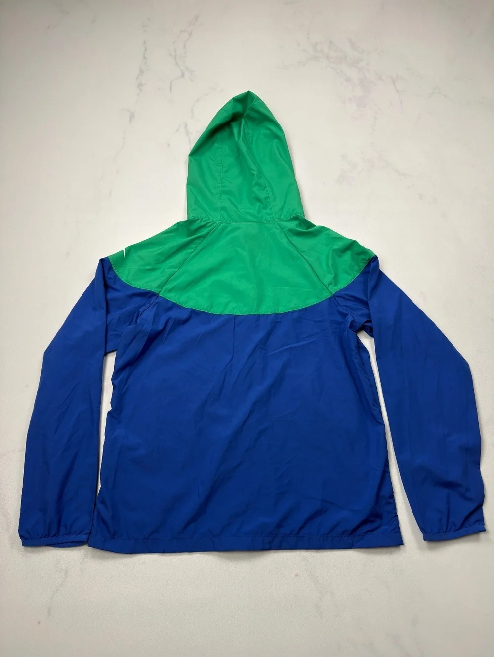 Nike Windbreaker Jacket Blue Green Loose Fit - Boys L